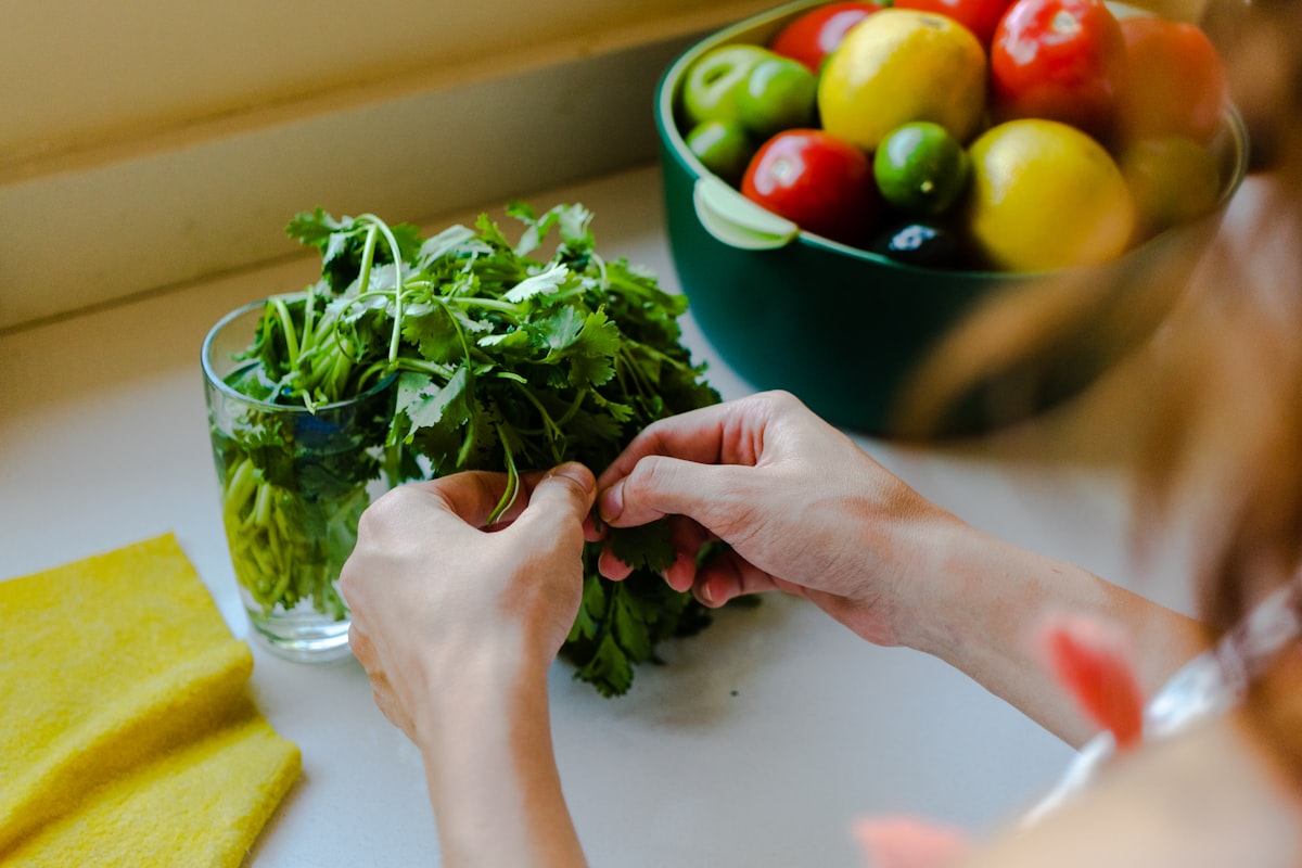 Dark leafy greens spinach and kale